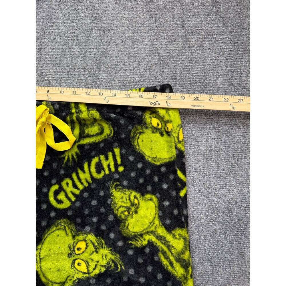 Dr Seuss The Grinch Plush Fleece Pajama Set Youth XL 10-12 Black Green - Picture 13 of 15